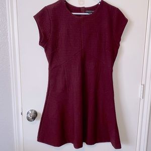 Burgundy Fitted Cocktail Dress